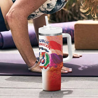 Dominican Republic Tumbler With Handle Happy Independence Day