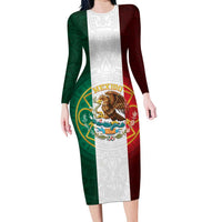 Mexico Aztec Long Sleeve Bodycon Dress Flag Style