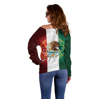 Mexico Aztec Off Shoulder Sweater Flag Style