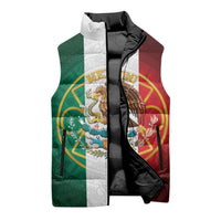Mexico Aztec Sleeveless Puffer Jacket Flag Style
