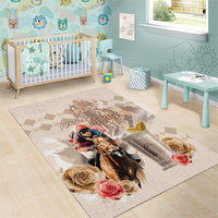 Kentucky 151st Anniversary Horse Racing Area Rug Mint Julep Beige Version LT05