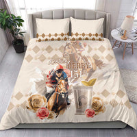 Kentucky 151st Anniversary Horse Racing Bedding Set Mint Julep Beige Version LT05