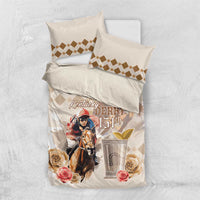 Kentucky 151st Anniversary Horse Racing Bedding Set Mint Julep Beige Version LT05