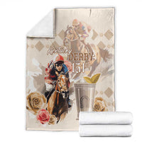 Kentucky 151st Anniversary Horse Racing Blanket Mint Julep Beige Version LT05