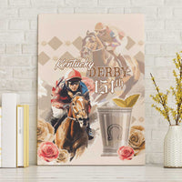 Kentucky 151st Anniversary Horse Racing Canvas Wall Art Mint Julep Beige Version LT05
