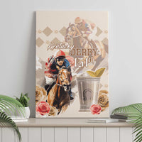 Kentucky 151st Anniversary Horse Racing Canvas Wall Art Mint Julep Beige Version LT05