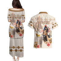 Personalized Kentucky 151st Anniversary Horse Racing Couples Matching Puletasi and Hawaiian Shirt Mint Julep Beige Version LT05