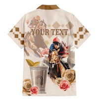 Personalized Kentucky 151st Anniversary Horse Racing Family Matching Mermaid Dress and Hawaiian Shirt Mint Julep Beige Version LT05