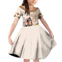 Personalized Kentucky 151st Anniversary Horse Racing Family Matching Off Shoulder Short Dress and Hawaiian Shirt Mint Julep Beige Version LT05