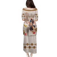 Personalized Kentucky 151st Anniversary Horse Racing Family Matching Puletasi and Hawaiian Shirt Mint Julep Beige Version LT05