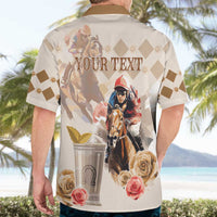 Personalized Kentucky 151st Anniversary Horse Racing Hawaiian Shirt Mint Julep Beige Version LT05