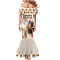 Personalized Kentucky 151st Anniversary Horse Racing Mermaid Dress Mint Julep Beige Version LT05