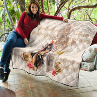 Kentucky 151st Anniversary Horse Racing Quilt Mint Julep Beige Version LT05