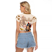 Personalized Kentucky 151st Anniversary Horse Racing Raglan Cropped T Shirt Mint Julep Beige Version LT05