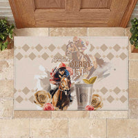 Kentucky 151st Anniversary Horse Racing Rubber Doormat Mint Julep Beige Version LT05