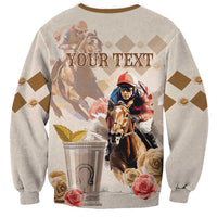 Personalized Kentucky 151st Anniversary Horse Racing Sweatshirt Mint Julep Beige Version LT05