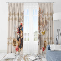 Kentucky 151st Anniversary Horse Racing Window Curtain Mint Julep Beige Version LT05