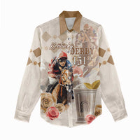Personalized Kentucky 151st Anniversary Horse Racing Women Casual Shirt Mint Julep Beige Version LT05