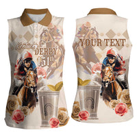 Personalized Kentucky 151st Anniversary Horse Racing Women Sleeveless Polo Shirt Mint Julep Beige Version LT05
