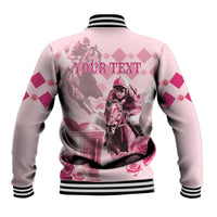 Personalized Kentucky Horse Racing Baseball Jacket 151st Anniversary Mint Julep Pink Version LT05