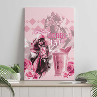 Kentucky Horse Racing Canvas Wall Art 151st Anniversary Mint Julep Pink Version LT05