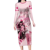 Personalized Kentucky Horse Racing Family Matching Long Sleeve Bodycon Dress and Hawaiian Shirt 151st Anniversary Mint Julep Pink Version LT05