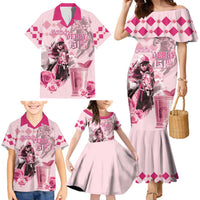 Personalized Kentucky Horse Racing Family Matching Mermaid Dress and Hawaiian Shirt 151st Anniversary Mint Julep Pink Version LT05