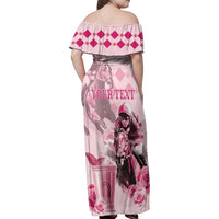 Personalized Kentucky Horse Racing Family Matching Off Shoulder Maxi Dress and Hawaiian Shirt 151st Anniversary Mint Julep Pink Version LT05