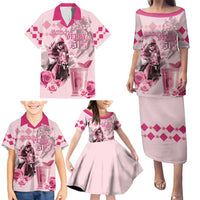Personalized Kentucky Horse Racing Family Matching Puletasi and Hawaiian Shirt 151st Anniversary Mint Julep Pink Version LT05