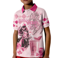 Personalized Kentucky Horse Racing Kid Polo Shirt 151st Anniversary Mint Julep Pink Version LT05