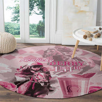 Kentucky Horse Racing Round Carpet 151st Anniversary Mint Julep Pink Version LT05