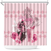 Kentucky Horse Racing Shower Curtain 151st Anniversary Mint Julep Pink Version LT05