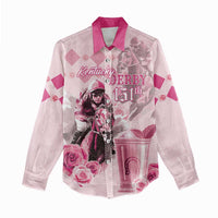 Personalized Kentucky Horse Racing Women Casual Shirt 151st Anniversary Mint Julep Pink Version LT05