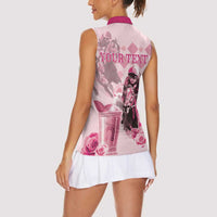 Personalized Kentucky Horse Racing Women Sleeveless Polo Shirt 151st Anniversary Mint Julep Pink Version LT05