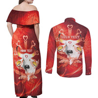 Personalized Boi Garantido Couples Matching Off Shoulder Maxi Dress and Long Sleeve Button Shirt Brazil Folklore Festival - Wonder Print Shop