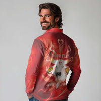 Personalized Boi Garantido Long Sleeve Polo Shirt Brazil Folklore Festival - Wonder Print Shop
