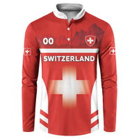 Custom Switzerland Football 2026 Button Sweatshirt Swiss Alps Special Style