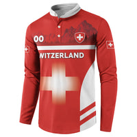 Custom Switzerland Football 2026 Button Sweatshirt Swiss Alps Special Style