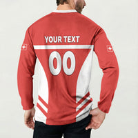 Custom Switzerland Football 2026 Button Sweatshirt Swiss Alps Special Style