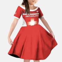 Custom Switzerland Football 2026 Kid Short Sleeve Dress Swiss Alps Special Style