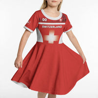 Custom Switzerland Football 2026 Kid Short Sleeve Dress Swiss Alps Special Style
