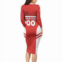 Custom Switzerland Football 2026 Long Sleeve Bodycon Dress Swiss Alps Special Style