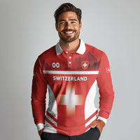 Custom Switzerland Football 2026 Long Sleeve Polo Shirt Swiss Alps Special Style