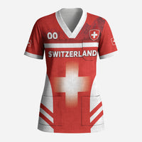 Custom Switzerland Football 2026 Scrub Top Swiss Alps Special Style