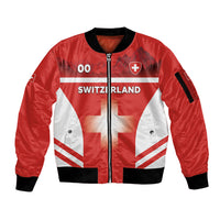Custom Switzerland Football 2026 Sleeve Zip Bomber Jacket Swiss Alps Special Style