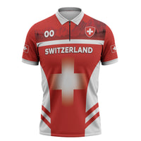 Custom Switzerland Football 2026 Zipper Polo Shirt Swiss Alps Special Style