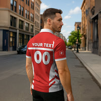 Custom Switzerland Football 2026 Zipper Polo Shirt Swiss Alps Special Style