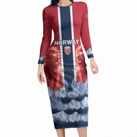 Custom Norway Football 2026 Long Sleeve Bodycon Dress Norge On Top