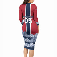 Custom Norway Football 2026 Long Sleeve Bodycon Dress Norge On Top