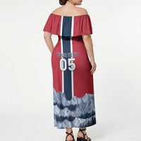 Custom Norway Football 2026 Off Shoulder Maxi Dress Norge On Top